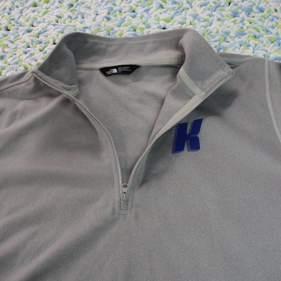 The North Face Sweater Mens Gray Large Quarter Zip Fleece Jacket Pullover - Picture 4 of 12